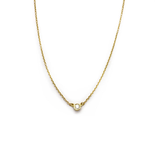 Tiffany & Co Diamonds byThe Yard Single Diamond Elsa Peretti Necklace  0.05ct