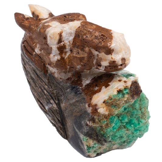 Horse Brown Sculpture in Natural Colombian Emerald